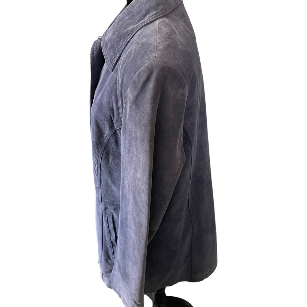 Women’s Leather Blue Button Down Jacket Size Large…Discontinued! - Picture 2 of 13